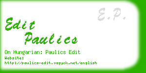 edit paulics business card